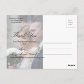 Foto Rustic Sunflower Elegant Wedding Dank je Briefkaart (Achterkant)