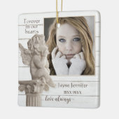 Foto Rustic White Wood Memorial Angel Ornament (Links)