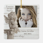 Foto Rustic White Wood Memorial Angel Ornament (Achterkant)