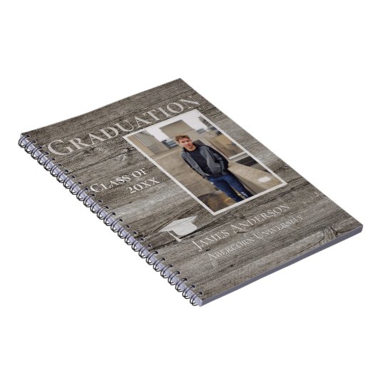 Foto Rustic Wood Afstuderen Notitieboek (Rechterzijde)