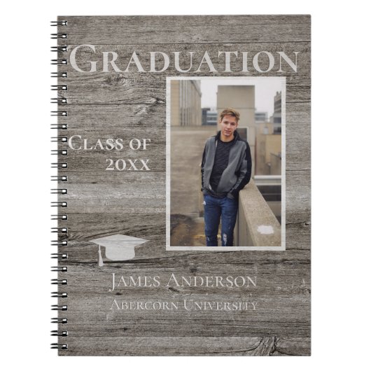 Foto Rustic Wood Afstuderen Notitieboek (Voorkant)