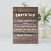 Foto Rustic Wood Country Wedding Bedankkaart (Staand voorkant)
