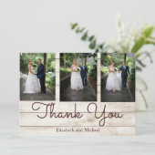 Foto Rustic Wood Floral Weddenschap Hartelijk dank Bedankkaart (Staand voorkant)