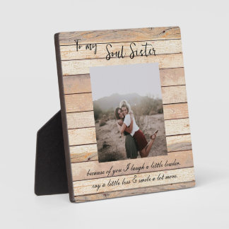 Foto Rustic Wood Plaque Soul Sister Fotoplaat
