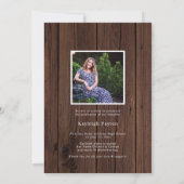Foto Rustic Wood Script Afstuderen Aankondiging (Achterkant)