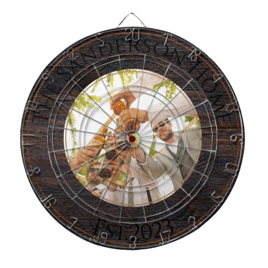 Foto Rustic Wood Tone Dartbord (Voorkant)