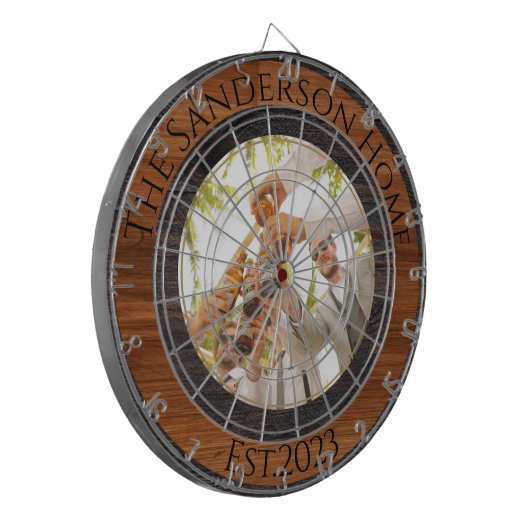 Foto Rustic Wood Tone Dartbord (Voorkant Links)