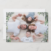 Foto Rustic Wreath Gold Merry 2 Feestdagenkaart (Achterkant)