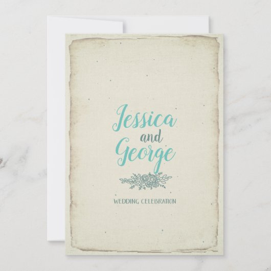 Foto  rustic wreath Wedding Save the date (Achterkant)