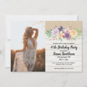 Foto Rustiek 21e 30e of 40e verjaardagsfeestje hou Kaart (Voorkant)