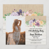 Foto Rustiek 21e 30e of 40e verjaardagsfeestje hou Kaart (Voorkant / Achterkant)