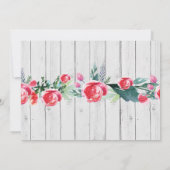 Foto Rustiek 21e verjaardagsfeest rood bloemenhout Kaart (Achterkant)