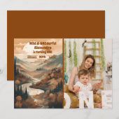 Foto Rustiek Bergbos 1e Verjaardag Kaart (Voorkant / Achterkant)