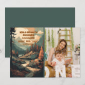 Foto Rustiek Bergbos 1e Verjaardag Kaart (Voorkant / Achterkant)