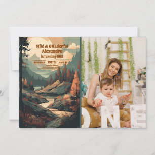 Foto Rustiek Bergbos 1e Verjaardag Kaart