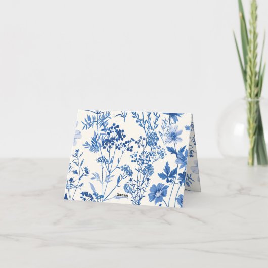 Foto Rustiek Blauw Wildflower bruiloft Aankondiging (Achterkant)