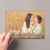 Foto Rustiek Elegant Modern Save the Date Acryl Uitnodigingen (Insitu (Draagbaar))