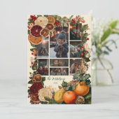 Foto Rustiek gedroogd Sinaasappel en fruit kerst Feestdagenkaart (Staand voorkant)