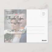 Foto Rustiek Hout Bloemen Bruiloft Modern Dank u Briefkaart (Achterkant)