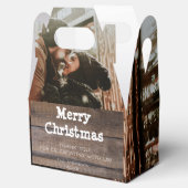 Foto Rustiek Hout Vrolijk Kerstfeest Bedankdoosjes (Geopend)