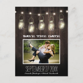 Foto Rustiek Land Mason Jar Save The Date Cards Aankondigingskaart