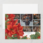 Foto Rustiek Rode Amaryllis Kerstmis Feestdagenkaart (Voorkant / Achterkant)