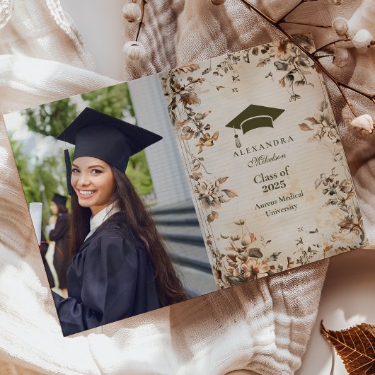 Foto Rustiek  Wildflower Bloom Afstuderen Aankondiging