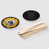 Foto rustieke bloemenchique bruiloft bewaar de dat handwaaier (Niet-gemonteerd)