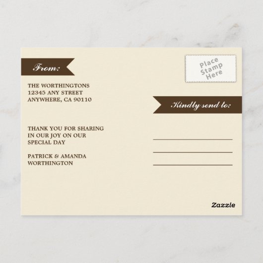 Foto Rustieke Burlap Mason Jar Dank u Briefkaarten (Achterkant)