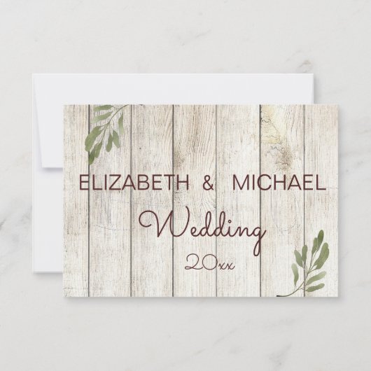 Foto Rustieke Chic Moderne Eenvoudige Trouw Save The Date (Achterkant)