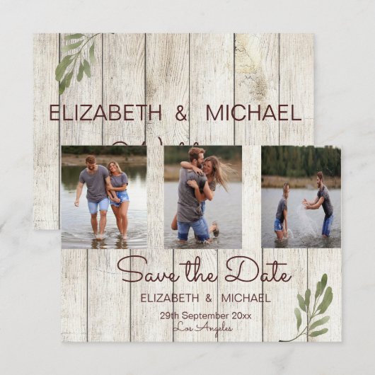 Foto Rustieke Chic Moderne Eenvoudige Trouw Save The Date (Voorkant / Achterkant)