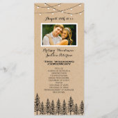 Foto Rustieke Evergreen Pine Tree Wedding Programm Programmakaart (Voorkant)