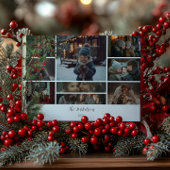 Foto rustieke Holly Berry Kerstmis Feestdagenkaart