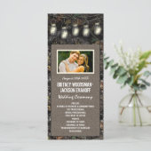 Foto Rustieke Mason Jar Camo Trouwprogramma's Programmakaart (Staand voorkant)