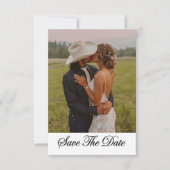 foto rustieke minimale moderne stijlvolle bewaar save the date (Voorkant)