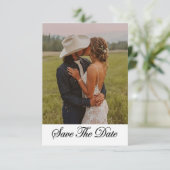 foto rustieke minimale moderne stijlvolle bewaar save the date (Staand voorkant)