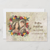 Foto  rustieke oude truck trendy bruiloft kaart (Achterkant)