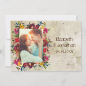 Foto  rustieke oude truck trendy bruiloft kaart (Achterkant)