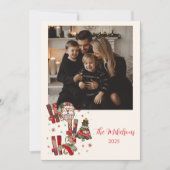 Foto Rustieke Patchwork Ho Ho Ho Kerstmis Feestdagenkaart (Voorkant)