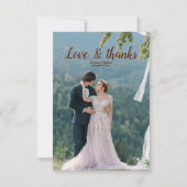 Foto Rustieke Waterverf Woodland bruiloft Bedankkaart (Voorkant)