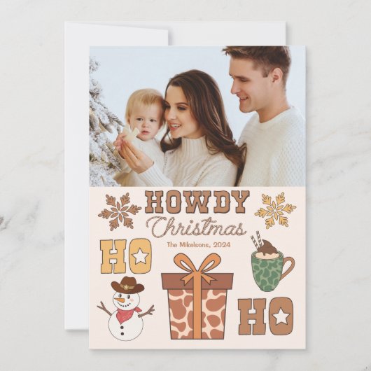 Foto rustieke Westerne kerst Feestdagenkaart (Voorkant)