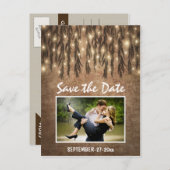 Foto Rustieke Willow Tree Sla de datum Briefkaarte Aankondigingskaart (Voorkant / Achterkant)