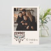 Foto Rustige Cowboy Kerstmis Feestdagenkaart (Staand voorkant)