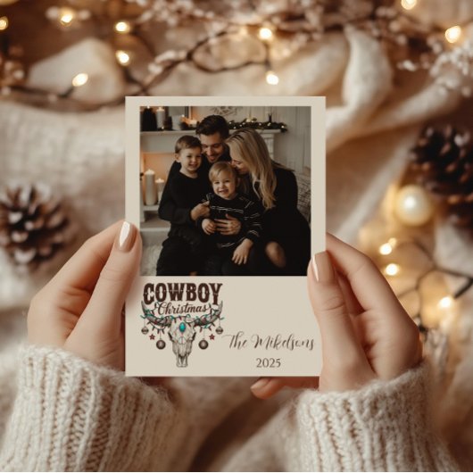 Foto Rustige Cowboy Kerstmis Feestdagenkaart
