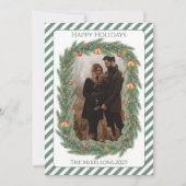 Foto Rustige Groene Kerstbel Feestdagenkaart (Voorkant)