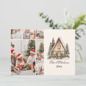 Foto Rustige Neutrale Kerst Feestdagenkaart (Staand voorkant)