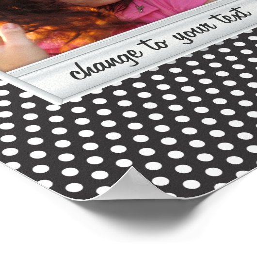 foto ' s op witte en zwarte polkadot poster (Hoek)