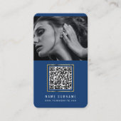foto ' s qr code scannable barcode modern blauw bu visitekaartje (Voorkant)