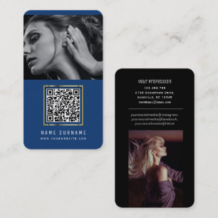 foto ' s qr code scannable barcode modern blauw bu visitekaartje