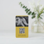 foto ' s qr code scannable barcode modern geel visitekaartje (Staand voorkant)